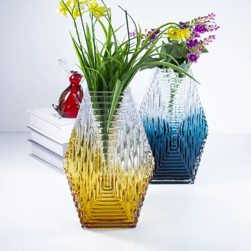Modern luxury vase cheap wholesale solid color glass flower vase for home decor(10 pcs)