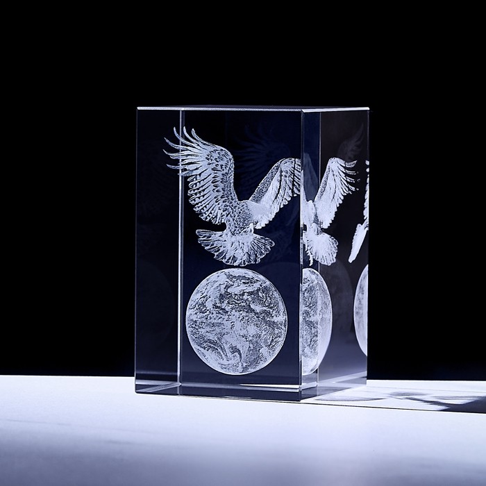 Customized wholesale 3D laser engraved etched K9 crystal animal cube paperweights(10pcs)