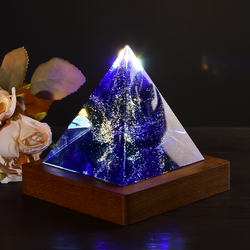 New design colorful LED lighting base crystal glass pyramid craft for home decoration(10pcs)