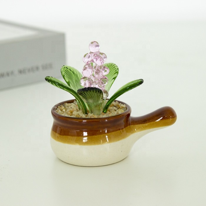 Murano style hand blown lampworking bulk artificial sequence flowers(10 pcs)