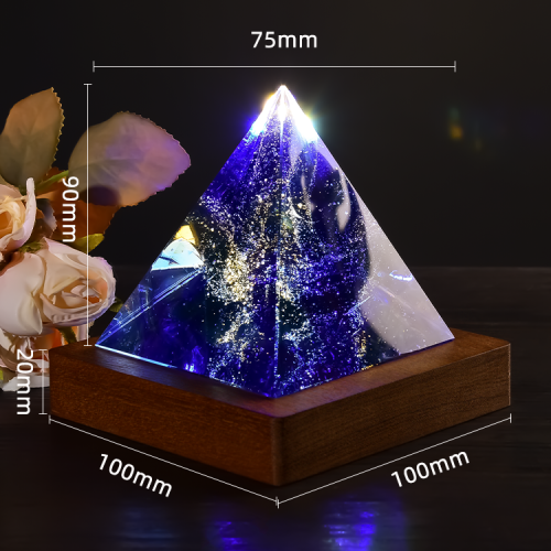 New design colorful LED lighting base crystal glass pyramid craft for home decoration(10pcs)