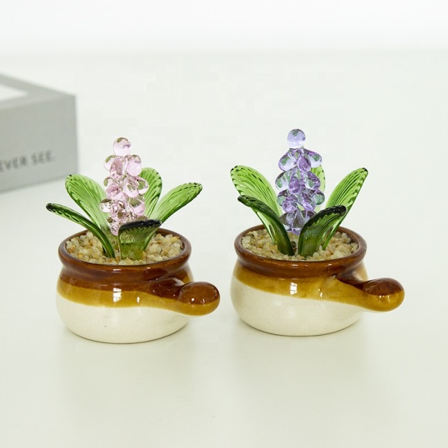 Murano style hand blown lampworking bulk artificial sequence flowers(10 pcs)