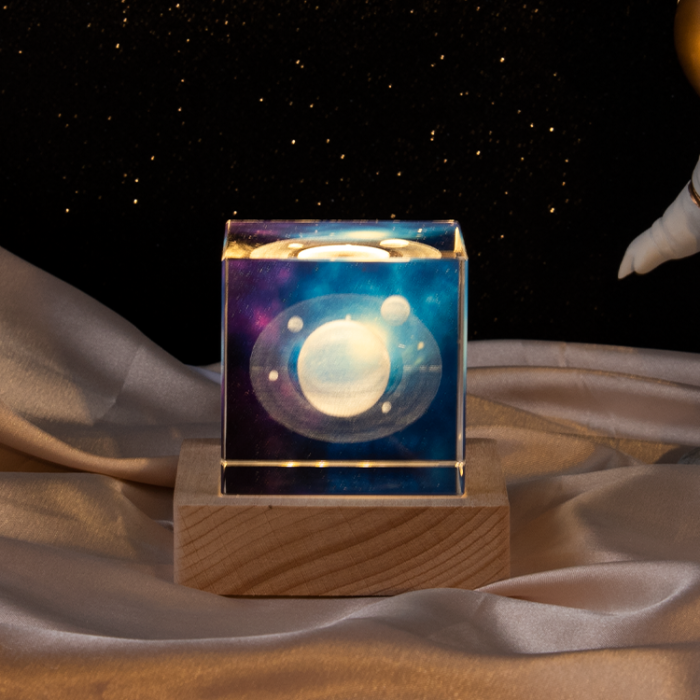 Sublimation home decoration 3D laser engraving crystal cube with light up(10pcs)