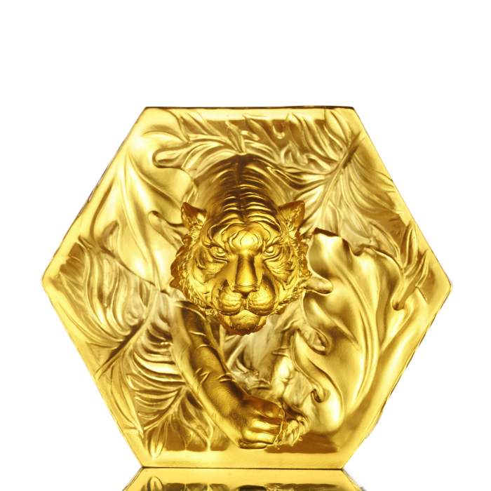 LIULI Crystal Tiger, Chinese Zodiac, Courageous Advance