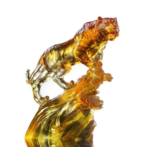 LIULI Crystal Tiger, Chinese Zodiac, Ascent of the Visionary