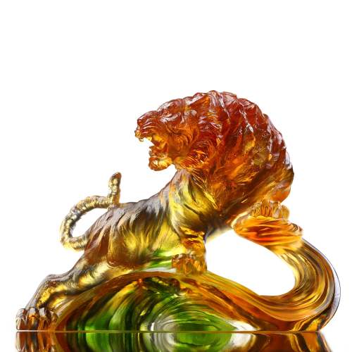 LIULI Crystal Tiger, Chinese Zodiac, Roaring into the Heavens