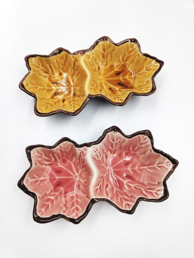 Pretty Design Reactive Colorful Glazed Mini Tableware Dinner Saucer Tray Ceramic Dish Snack Plate for Sushi Restaurant