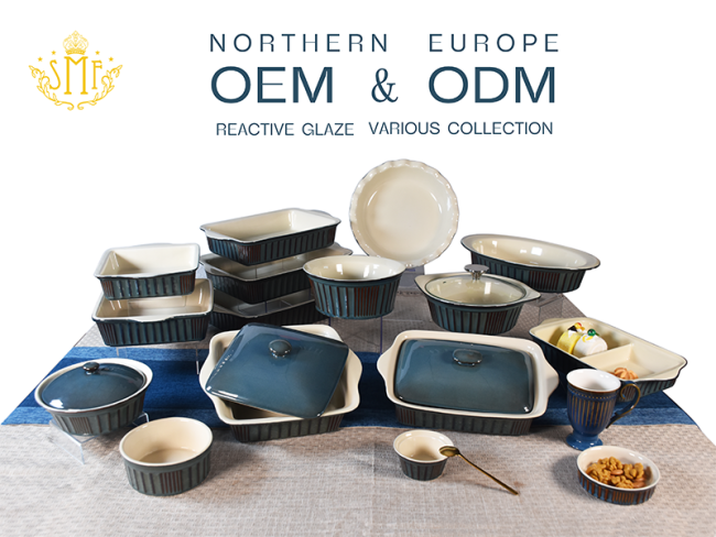 China Factory Price Ceramic Bakewares Dinner Sets Durable Stoneware Tableware Set 36 Pieces Reactive Glazed Dinnerware set for Banquet and Party