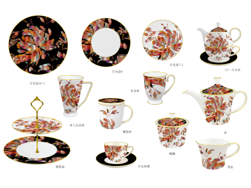 Patent Design Bone China Dinner Plate Set Dinnerware Sets Wholesale Ceramic Tableware Teapot