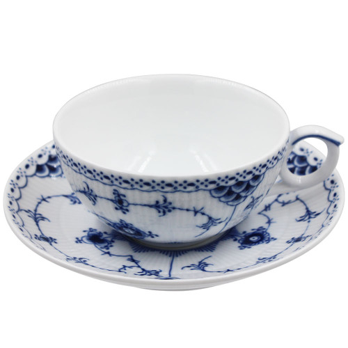 Chinese Blue-White Porcelain Coffee Cup 6 oz and Saucer with Customization Service Underglazed Decal Design Craft