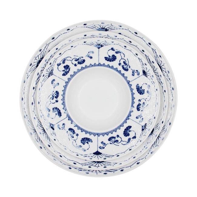 Traditional Qinghua Porcelain Soup Bowl with Underglazed Decal Design LFGB FDA Food Safe High Quality Dining Bowls