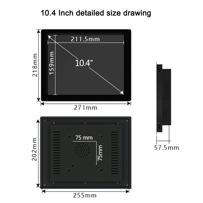 10.4 Inch embedded industrial all-in-one PC mini computer with Resistive touch screen panel pc for win10 Pro 1024x768