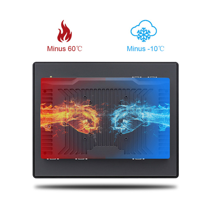 13.3 Inch fully enclosed industrial monitor, Front panel waterproof, Capacitive touch, Resolution 1366x768