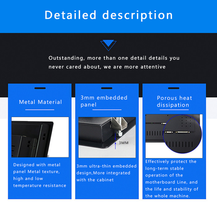 14 Inch buckle embedded industrial mini computer all-in-one pc with resistive touch screen panel pc for win10 Pro 1366x768