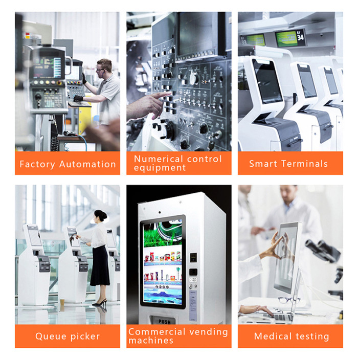 14 Inch buckle embedded industrial mini computer all-in-one pc with resistive touch screen panel pc for win10 Pro 1366x768