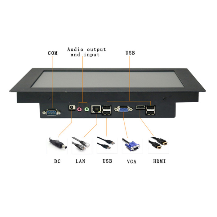 14 Inch buckle embedded industrial mini computer all-in-one pc with resistive touch screen panel pc for win10 Pro 1366x768
