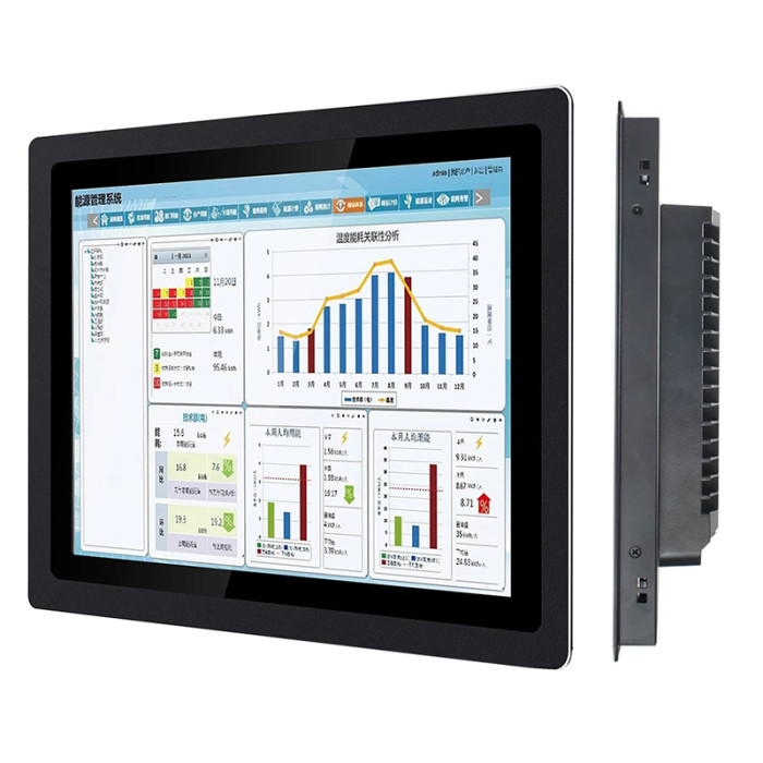 15 Inch fully enclosed industrial monitor, Front panel waterproof, Resistive/Capacitive touch, Resolution 1024x768
