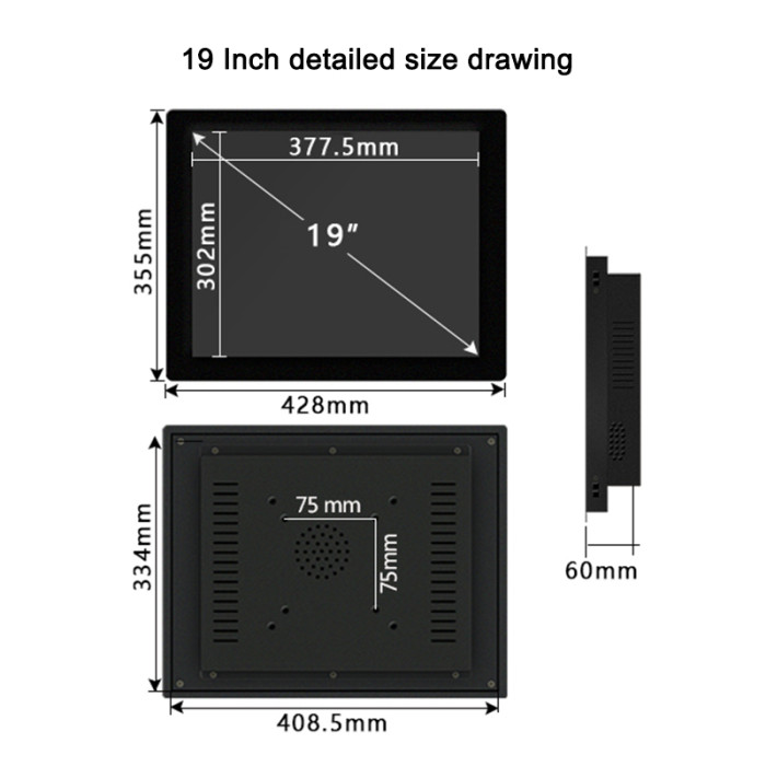19 Inch industrial mini computer all-in-one pc panel with resistive touch screen built in WiFi RS232 COM 1280x1024