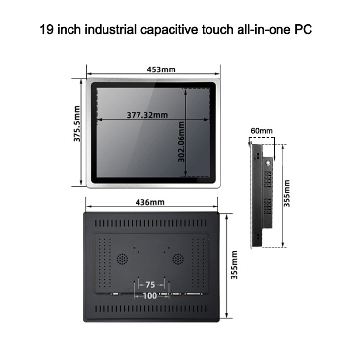 19 Inch industrial all-in-one pc computer with Capacitive touch screen mini tablet panel built-in WiFi for win10 pro 1280x1024