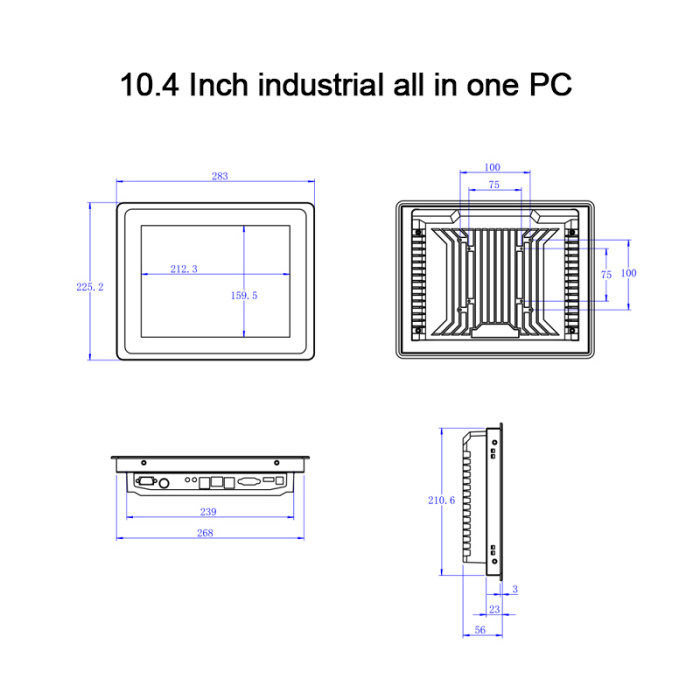 10.4 Inch industrial all in one computer with capacitive touch screen panel pc touch mini tablet pc 1024x768