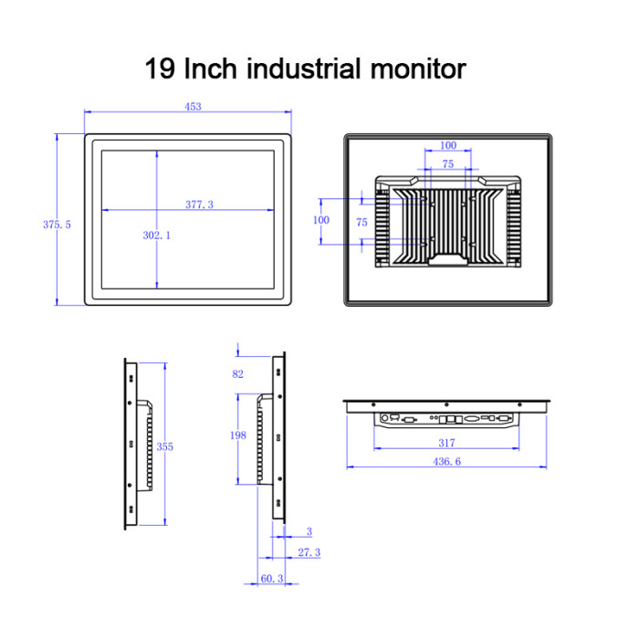 19 Inch industrial touch computer with capacitive touch screen all in one pc panel built in wireless WiFi for win10 pro 1280x1024