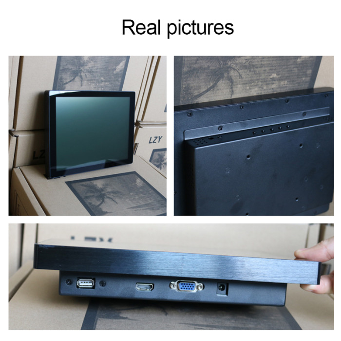 15.6 Inch ear-mounted industrial monitor, Capacitive touch, Waterproof front panel, Resolution: 1366*768