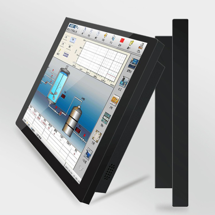 17 Inch ear-mounted industrial monitor, Capacitive touch, Waterproof front panel, Resolution: 1280*1024