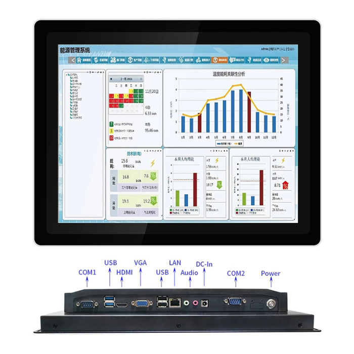 15 Inch industrial computer all in one PC with capacitive touch screen panel pc Intel Core i5-7500T for win10 pro 1024x768