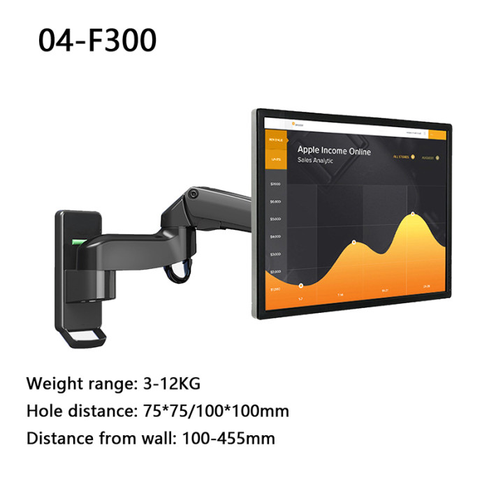 Computer LCD Monitor All-in-One Computer Universal Embedded Mounting Bracket, Folding Large Base, Wall Mounting Bracket Rotating Telescopic Wall Mounting Bracket