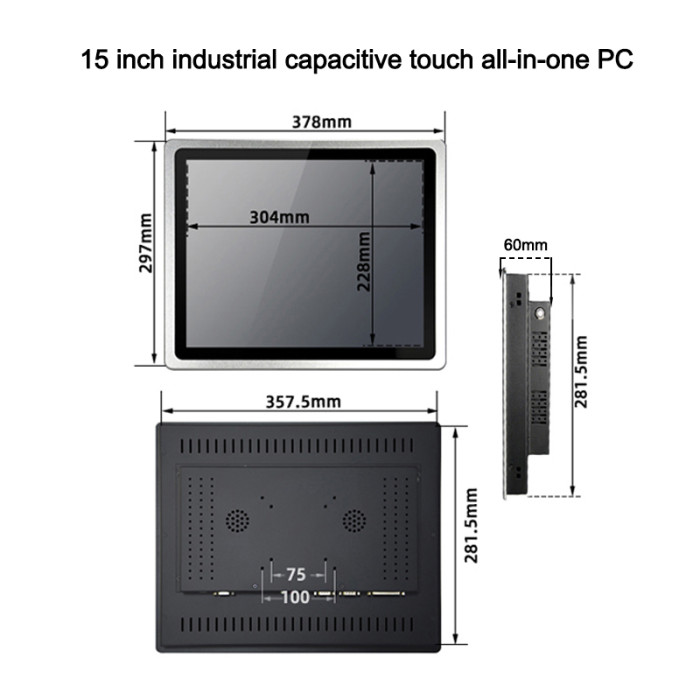15-inch industrial capacitor all-in-one computer Intel Core i3-3217U dual network port 2*RJ45 4GB RAM 128GB SSD