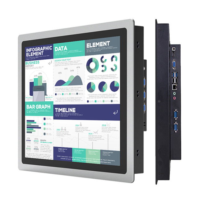 15-inch industrial capacitor all-in-one computer Intel Core i3-3217U dual network port 2*RJ45 4GB RAM 128GB SSD