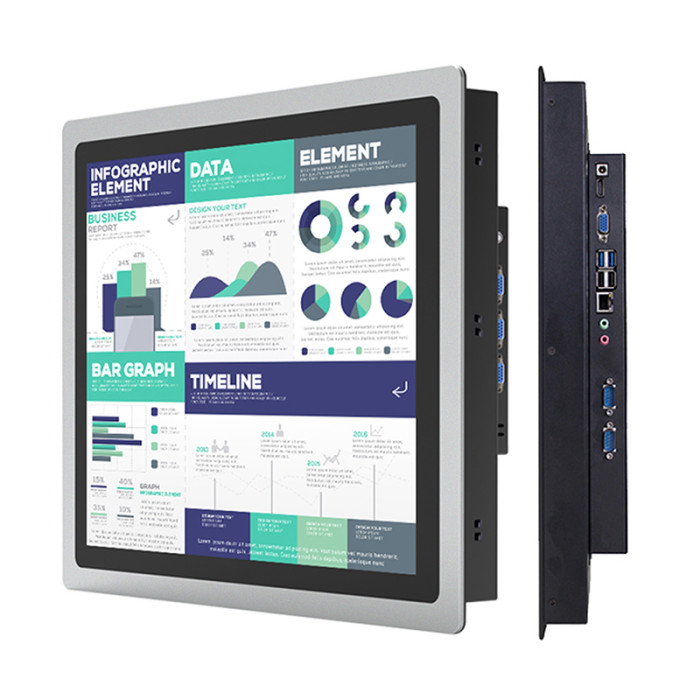 15-inch industrial capacitor all-in-one computer Intel Core i3-3217U dual network port 2*RJ45 4GB RAM 128GB SSD