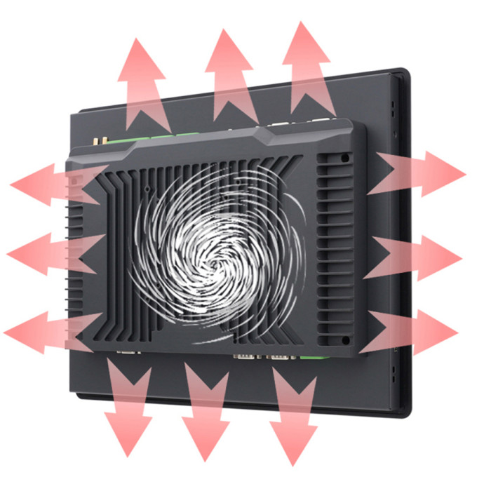 15 inch fully enclosed industrial computer with resistive touch all-in-one PC panel, full view high brightness screen resolution of 1024x768