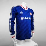 Retro 1986  Man United  Blue  long sleeve  soccer Jersey  Thai  Qaulity
