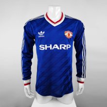 Retro 1986  Man United  Blue  long sleeve  soccer Jersey  Thai  Qaulity