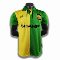 Retro 1992  Man United  Green and  Yellow   soccer Jersey  Thai  Qaulity