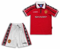 Retro 98/99  Man  United  Home Red  Kids Jersey