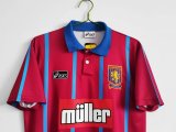 1993/95  Aston Villa  Home Retro Red soccer Jersey  Thai  Qaulity