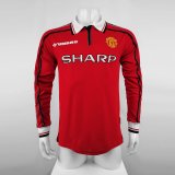 Retro 98/99 Man United  Home  long sleeve  soccer Jersey  Thai  Qaulity