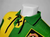Retro 1992  Man United  Green and  Yellow long sleeve  soccer Jersey  Thai  Qaulity