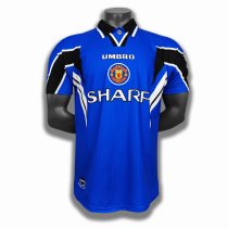 Retro 96/97  Man United  Blue   soccer Jersey
