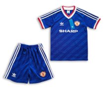 Retro1986  Man United  Blue  Kids Jersey