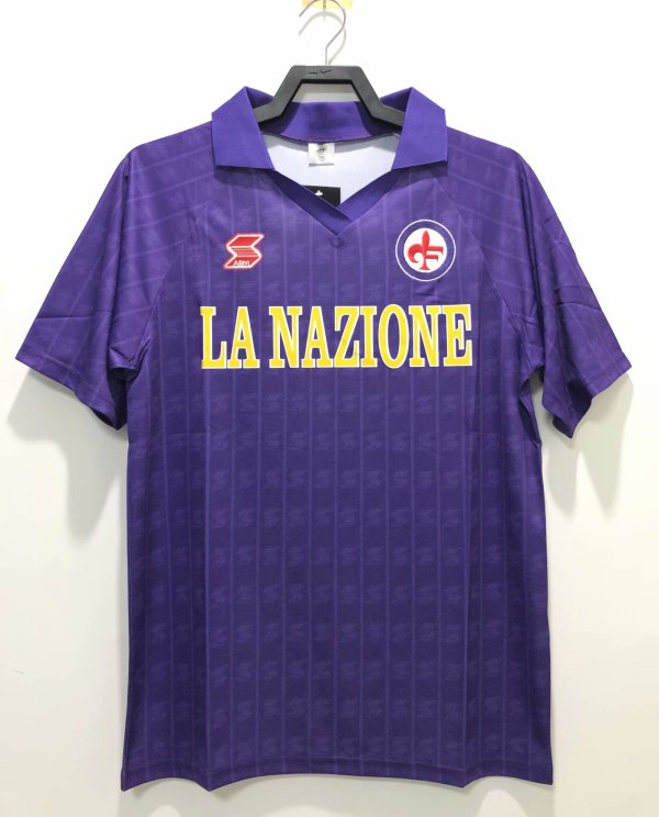 Retro 89/90 ACF Fiorentina  Home Soccer Jersey