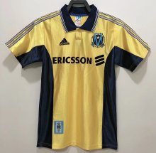 Retro 98/99 Marseille Yellow   soccer Jersey