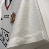 Retro 08/09 Man United  Away  The champions league game  White soccer Jersey  Thai  Qaulity