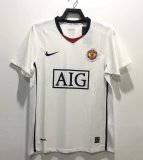 Retro 08/09 Man United  Away  Champions league  White soccer Jersey  Thai  Qaulity