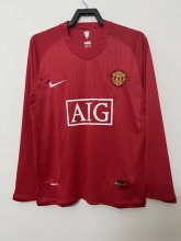 Retro 07/08 Man United  Home  The champions league game  long sleeve soccer Jersey  Thai  Qaulity