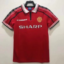 Retro 1998 Man United  Home   Red  soccer Jersey  Thai  Qaulity