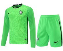 2022 World Cup France GK Green Set Long Soccer Jersey Fans Version