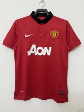 Retro 2013/14  Man United  Home Red soccer Jersey  A9
